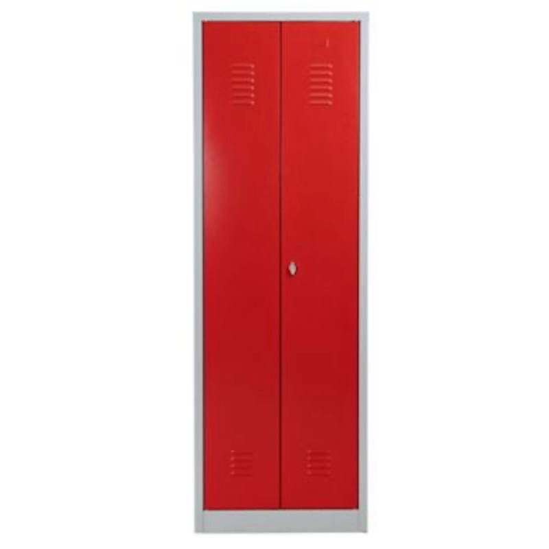 PROREGAL Metallspind Dolphin HxBxT 180 x 60 x 50 cm Vorhängeschloss Grau-Rot von PROREGAL