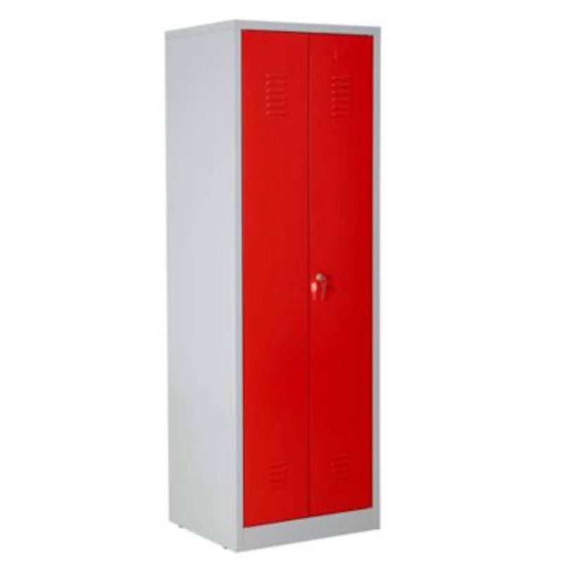 PROREGAL Metallspind Flamingo HxBxT 180 x 60 x 50 cm Zylindereschloss Grau-Rot von PROREGAL