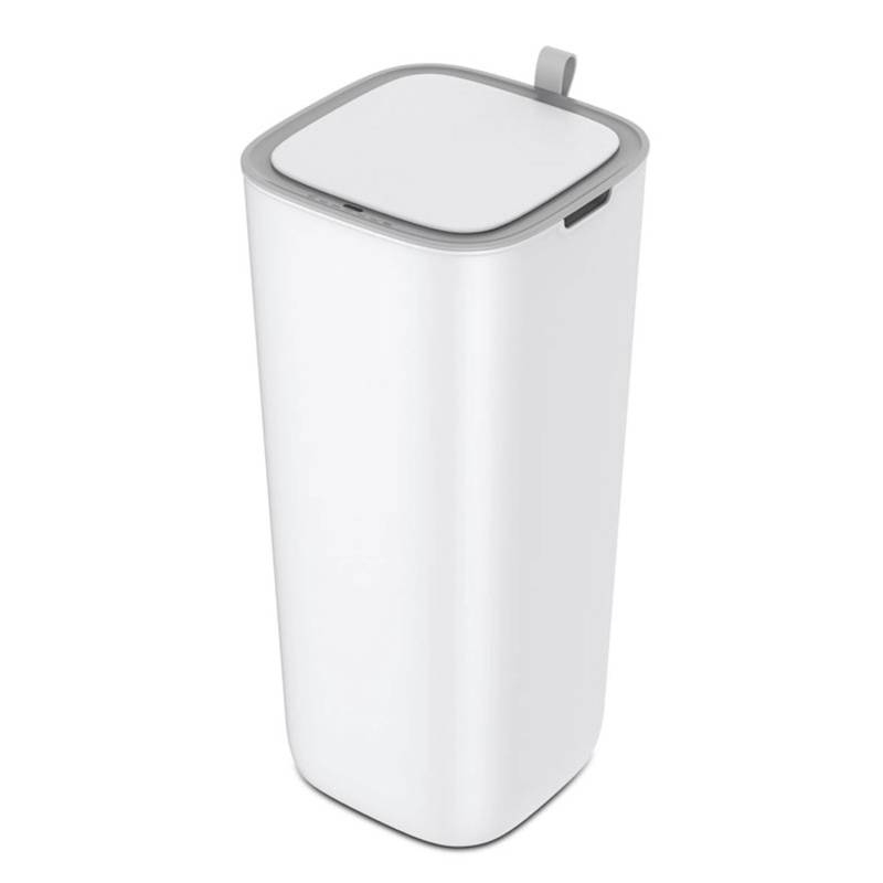 PROREGAL Moderner Quadratischer Abfalleimer Mit Smart Sensor 30 Liter HxBxT 59 x 27 x 27 cm Weiß von PROREGAL