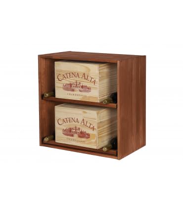 PROREGAL Modulares Weinregal VINCELLAR MOD | HxBxT 60x60x30cm | Modul für 12 Flaschen oder Weinkisten | mit ausziehbaren Ebenen | Massives Kiefernholz | Braun geölt | Weinhalter Flaschenregal PROREGAL Modulares Weinregal VINCELLAR MOD | HxBxT 60x60x30cm | Modul für 12 Flaschen oder Weinkisten | mit ausziehbaren Ebenen | Massives Kiefernholz | Braun geölt | Weinhalter Flaschenregal von PROREGAL