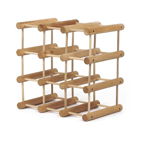 PROREGAL Modulares Weinregal VINOTECA MOD | HxBxT 36x36x24cm | 1x 9 Flaschen | Massives Eichenholz | Geölt | Weinhalter Weinständer Flaschenständer Flaschenregal Holzregal von PROREGAL