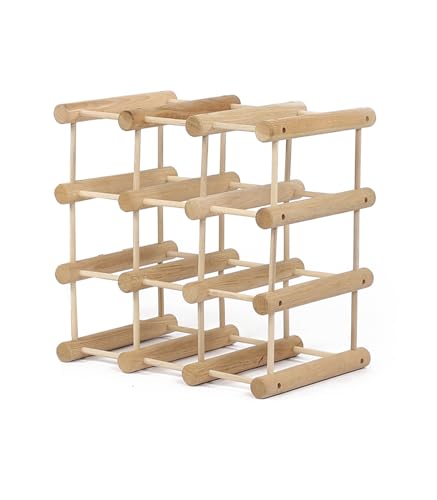 PROREGAL Modulares Weinregal VINOTECA MOD | HxBxT 36x36x24cm | 1x 9 Flaschen | Massives Eichenholz | Natur | Weinhalter Weinständer Flaschenständer Flaschenregal Holzregal von PROREGAL