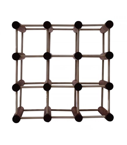 PROREGAL Modulares Weinregal VINOTECA MOD | HxBxT 36x36x24cm | 1x 9 Flaschen | Massives Kiefernholz | Braun geölt | Weinhalter Weinständer Flaschenständer Flaschenregal Holzregal von PROREGAL