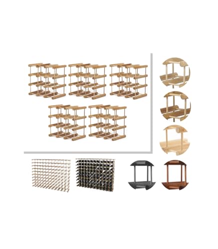 PROREGAL Modulares Weinregal VINOTECA MOD | HxBxT 36x36x24cm | 5X 9 Flaschen | Massives Eichenholz | Natur | Weinhalter Weinständer Flaschenständer Flaschenregal Holzregal von PROREGAL