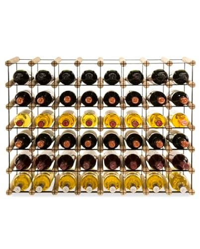 PROREGAL Modulares Weinregal VINOTECA MOD Metal | HxBxT 62,5x82,5x24,5cm | 8x6 Flaschen | Massives Kiefernholz | Natur | Weinhalter Weinständer Flaschenständer Flaschenregal Holzregal von PROREGAL