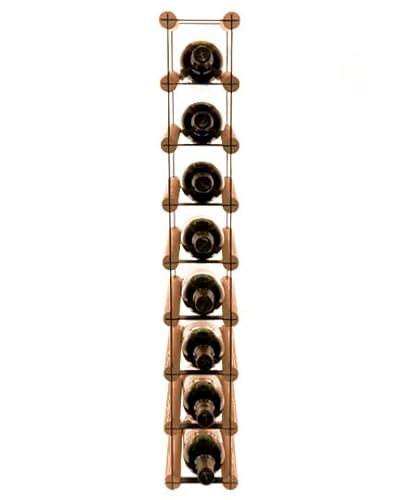 PROREGAL Modulares Weinregal VINOTECA MOD Metal | HxBxT 82,5x12,5x24,5cm | 1x8 Flaschen | Massives Kiefernholz | Braun geölt | Weinhalter Weinständer Flaschenständer Flaschenregal Holzregal von PROREGAL