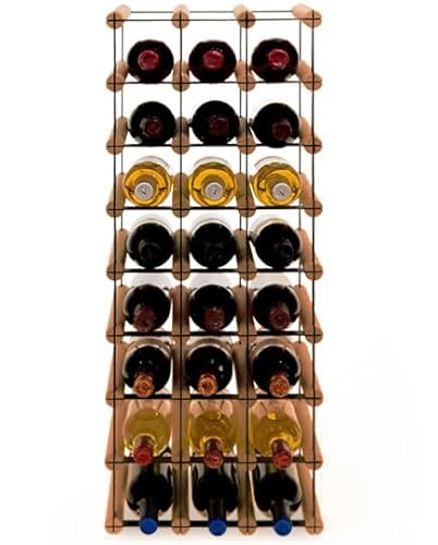PROREGAL Modulares Weinregal VINOTECA MOD Metal | HxBxT 82,5x32,5x24,5cm | 3x8 Flaschen | Massives Kiefernholz | Braun geölt | Weinhalter Weinständer Flaschenständer Flaschenregal Holzregal von PROREGAL