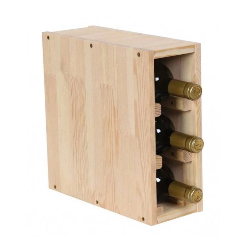 PROREGAL Modulares Weinregal Vincellar Mod HxBxT 30 x 12 x 30 cm Schmal Modul Für 3 Flaschen Massives Kiefernholz Natur von PROREGAL