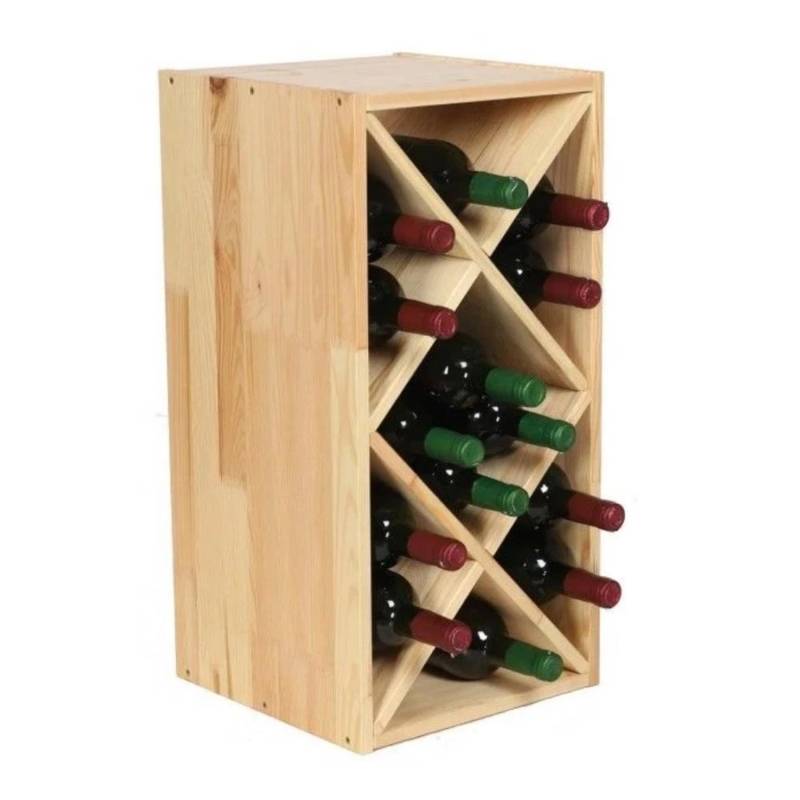 PROREGAL Modulares Weinregal Vincellar Mod HxBxT 30 x 60 x 30 cm Rauten Modul Für 14 Flaschen Massives Kiefernholz Natur von PROREGAL