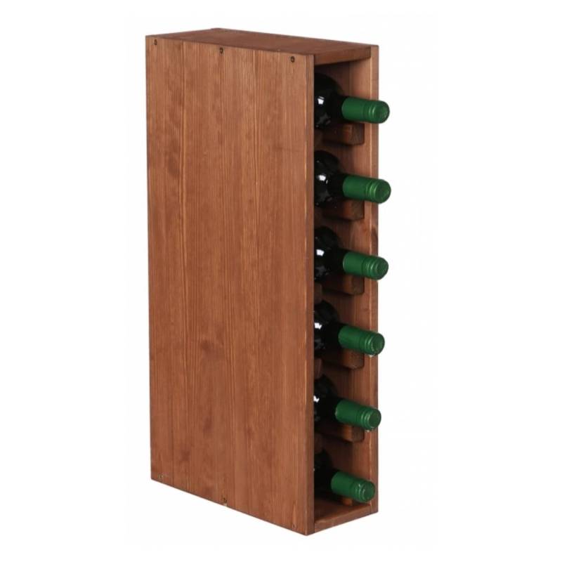 PROREGAL Modulares Weinregal Vincellar Mod HxBxT 60 x 12 x 30 cm Schmal Modul Für 6 Flaschen Massives Kiefernholz Braun Geölt von PROREGAL