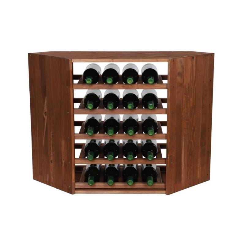 PROREGAL Modulares Weinregal Vincellar Mod HxBxT 60 x 30 x 30 cm Eckmodul Für 18 Flaschen Massives Kiefernholz Braun Geölt von PROREGAL