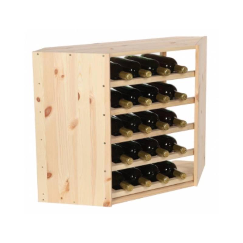 PROREGAL Modulares Weinregal Vincellar Mod HxBxT 60 x 30 x 30 cm Eckmodul Für 18 Flaschen Massives Kiefernholz Natur von PROREGAL