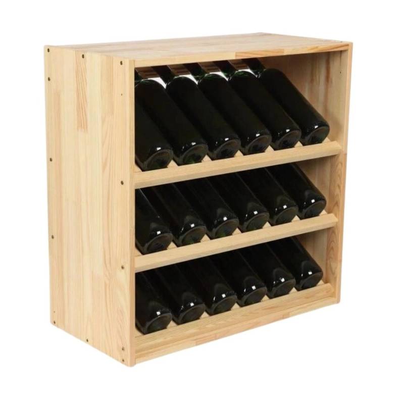PROREGAL Modulares Weinregal Vincellar Mod HxBxT 60 x 60 x 30 cm Schräg Modul Für 18 Flaschen Massives Kiefernholz Natur von PROREGAL