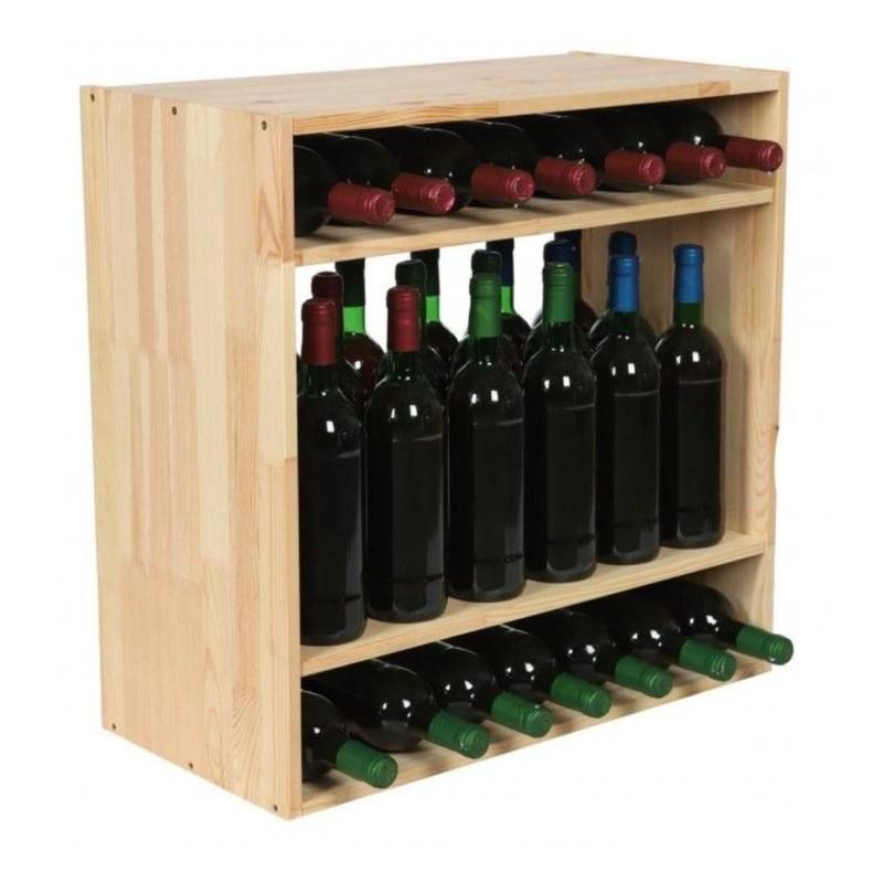 PROREGAL Modulares Weinregal Vincellar Mod HxBxT 60 x 60 x 30 cm Standflaschen Modul Für 32 Flaschen Massives Kiefernholz Natur von PROREGAL