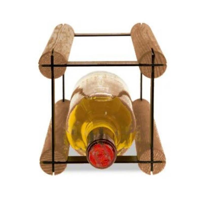 PROREGAL Modulares Weinregal Vinotega Mod Metal HxBxT 12,5 x 12,5 x 24,5 cm 1 x 1 Flasche Massives Kiefernholz Braun Geölt von PROREGAL