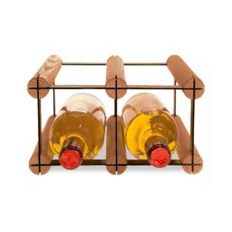 PROREGAL Modulares Weinregal Vinotega Mod Metal HxBxT 12,5 x 22,5 x 24,5 cm 2 x 1 Flaschen Massives Kiefernholz Braun Geölt von PROREGAL