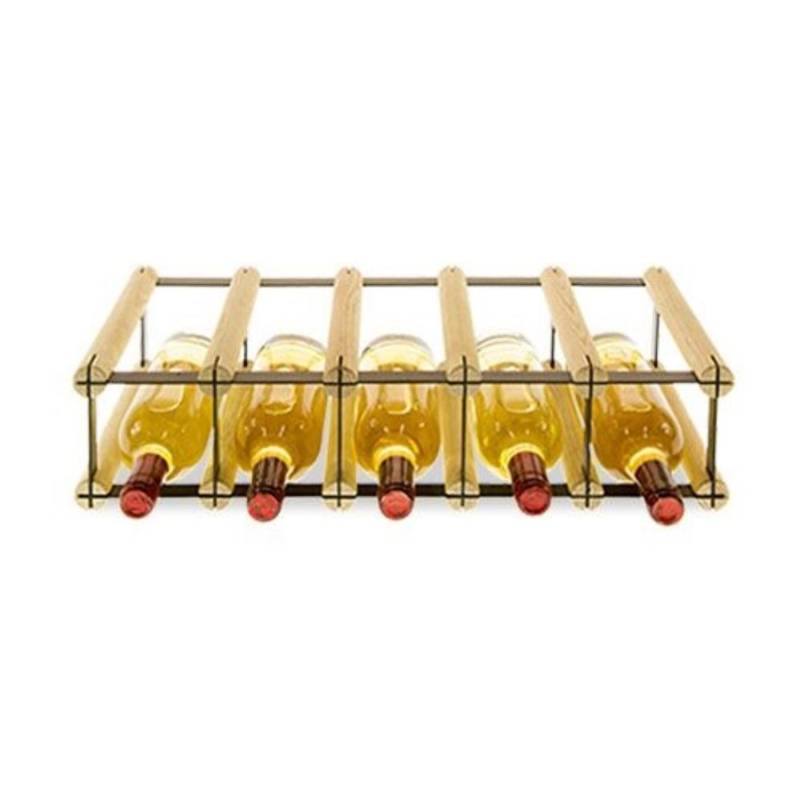 PROREGAL Modulares Weinregal Vinotega Mod Metal HxBxT 12,5 x 52,5 x 24,5 cm 5 x 1 Flaschen Massives Kiefernholz Natur von PROREGAL