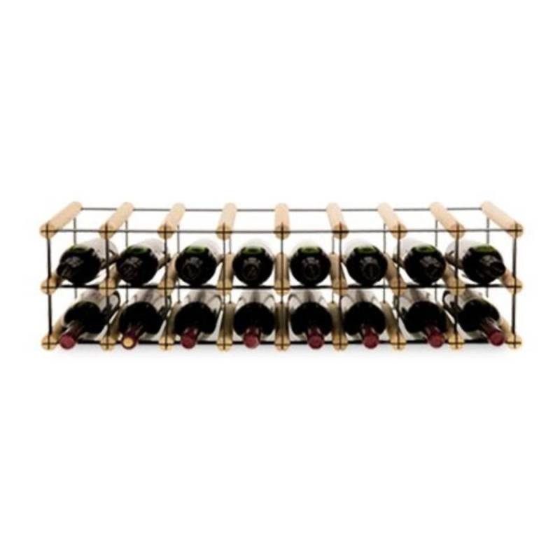 PROREGAL Modulares Weinregal Vinotega Mod Metal HxBxT 12,5 x 82,5 x 24,5 cm 8 x 1 Flaschen Massives Kiefernholz Natur von PROREGAL