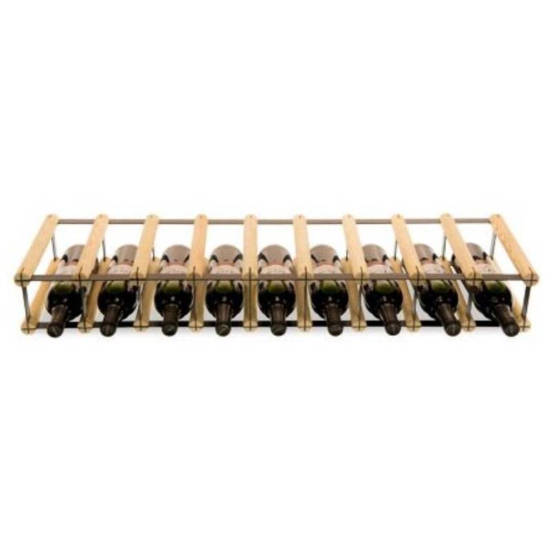 PROREGAL Modulares Weinregal Vinotega Mod Metal HxBxT 12,5 x 92,5 x 24,5 cm 9 x 1 Flaschen Massives Kiefernholz Natur von PROREGAL