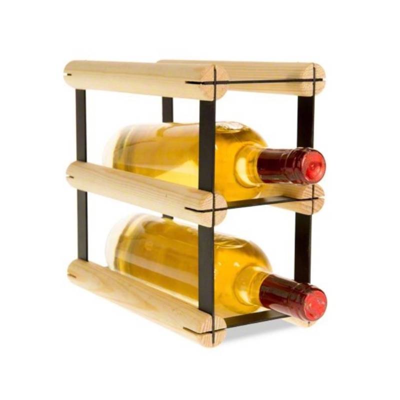 PROREGAL Modulares Weinregal Vinotega Mod Metal HxBxT 22,5 x 12,5 x 24,5 cm 1 x 2 Flaschen Massives Kiefernholz Natur von PROREGAL