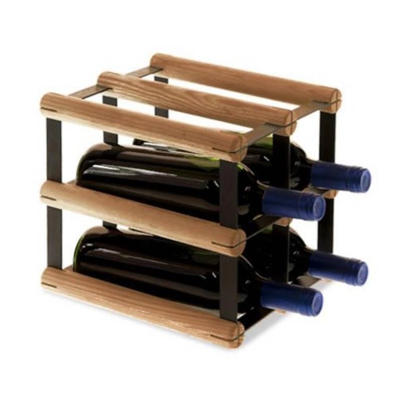 PROREGAL Modulares Weinregal Vinotega Mod Metal HxBxT 22,5 x 22,5 x 24,5 cm 2 x 2 Flaschen Massives Kiefernholz Braun Geölt von PROREGAL