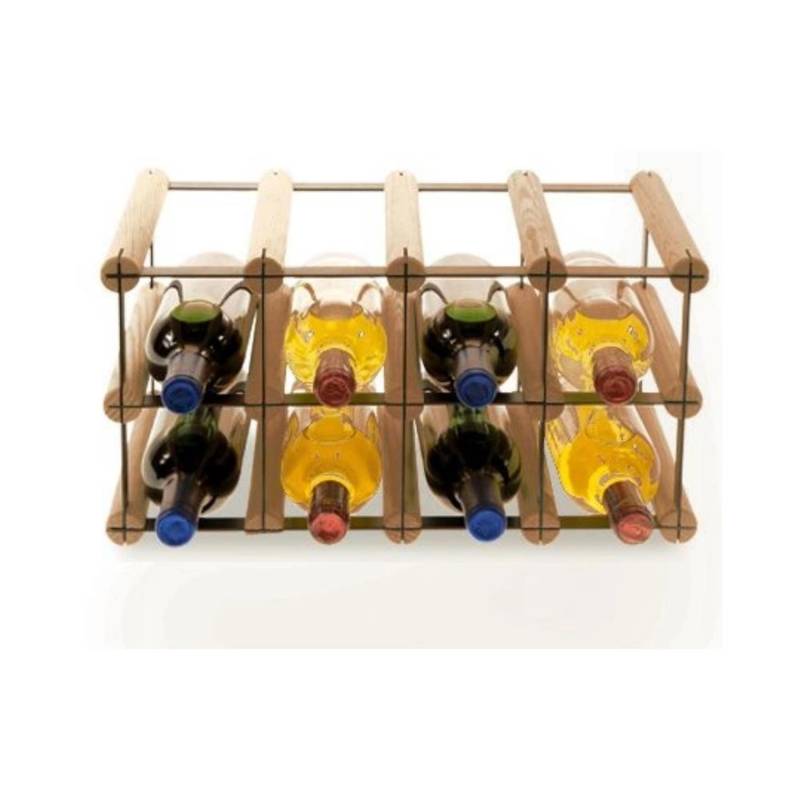 PROREGAL Modulares Weinregal Vinotega Mod Metal HxBxT 22,5 x 42,5 x 24,5 cm 4 x 2 Flaschen Massives Kiefernholz Braun Geölt von PROREGAL