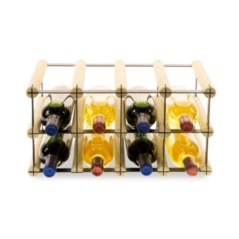 PROREGAL Modulares Weinregal Vinotega Mod Metal HxBxT 22,5 x 42,5 x 24,5 cm 4 x 2 Flaschen Massives Kiefernholz Natur von PROREGAL