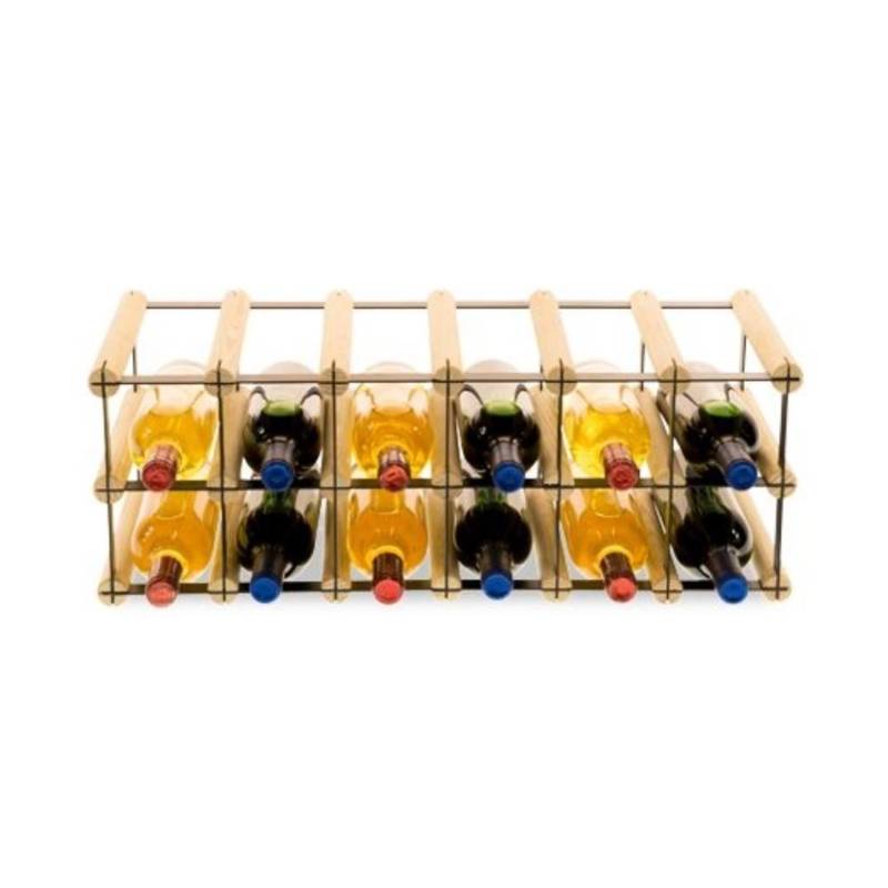 PROREGAL Modulares Weinregal Vinotega Mod Metal HxBxT 22,5 x 62,5 x 24,5 cm 6 x 2 Flaschen Massives Kiefernholz Natur von PROREGAL
