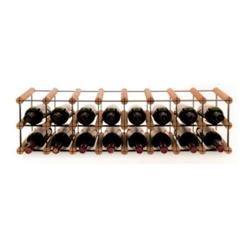 PROREGAL Modulares Weinregal Vinotega Mod Metal HxBxT 22,5 x 82,5 x 24,5 cm 8 x 2 Flaschen Massives Kiefernholz Braun Geölt von PROREGAL