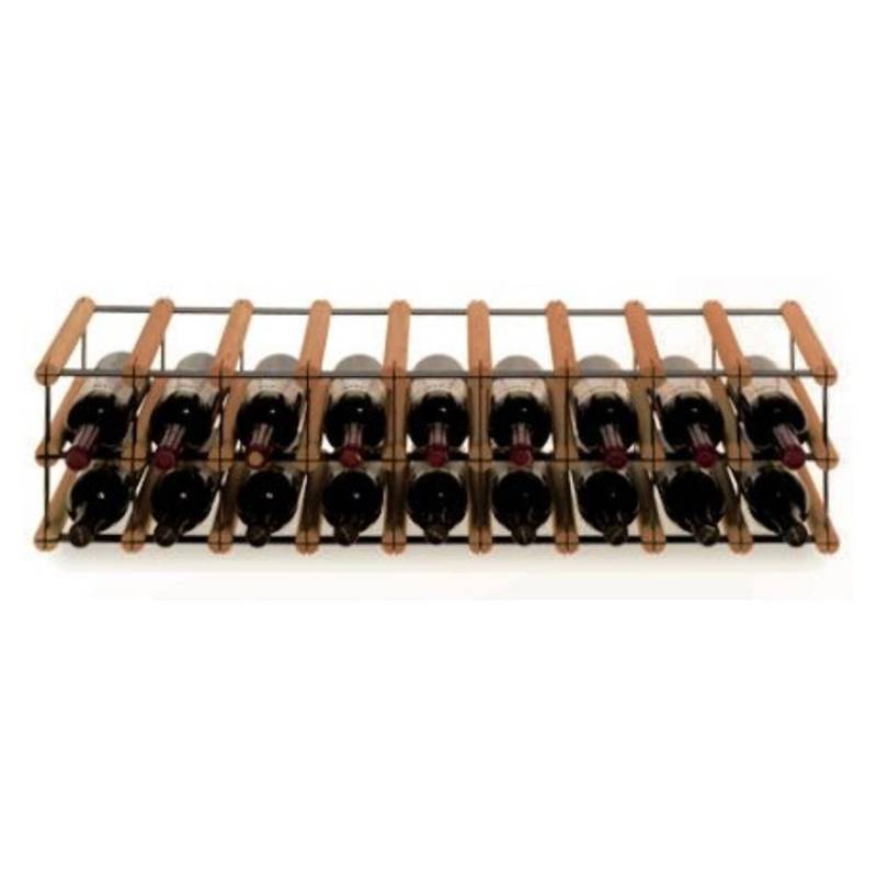 PROREGAL Modulares Weinregal Vinotega Mod Metal HxBxT 22,5 x 92,5 x 24,5 cm 9 x 2 Flaschen Massives Kiefernholz Braun Geölt von PROREGAL