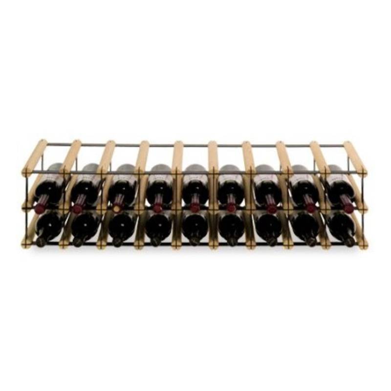 PROREGAL Modulares Weinregal Vinotega Mod Metal HxBxT 22,5 x 92,5 x 24,5 cm 9 x 2 Flaschen Massives Kiefernholz Natur von PROREGAL