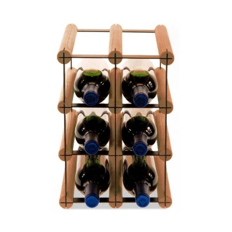 PROREGAL Modulares Weinregal Vinotega Mod Metal HxBxT 32,5 x 22,5 x 24,5 cm 2 x 3 Flaschen Massives Kiefernholz Braun Geölt von PROREGAL