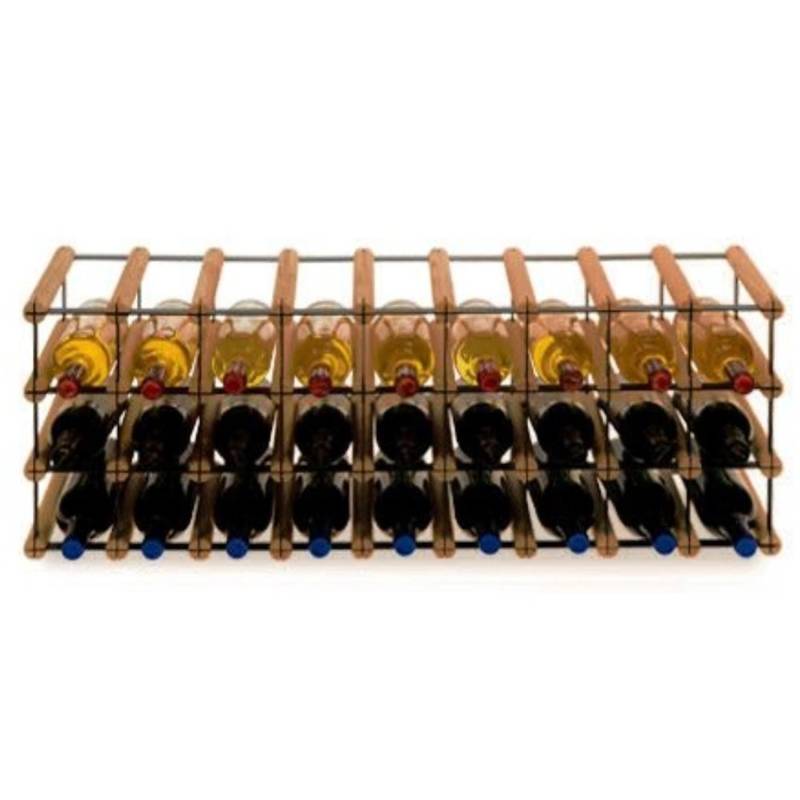 PROREGAL Modulares Weinregal Vinotega Mod Metal HxBxT 32,5 x 92,5 x 24,5 cm 9 x 3 Flaschen Massives Kiefernholz Braun Geölt von PROREGAL