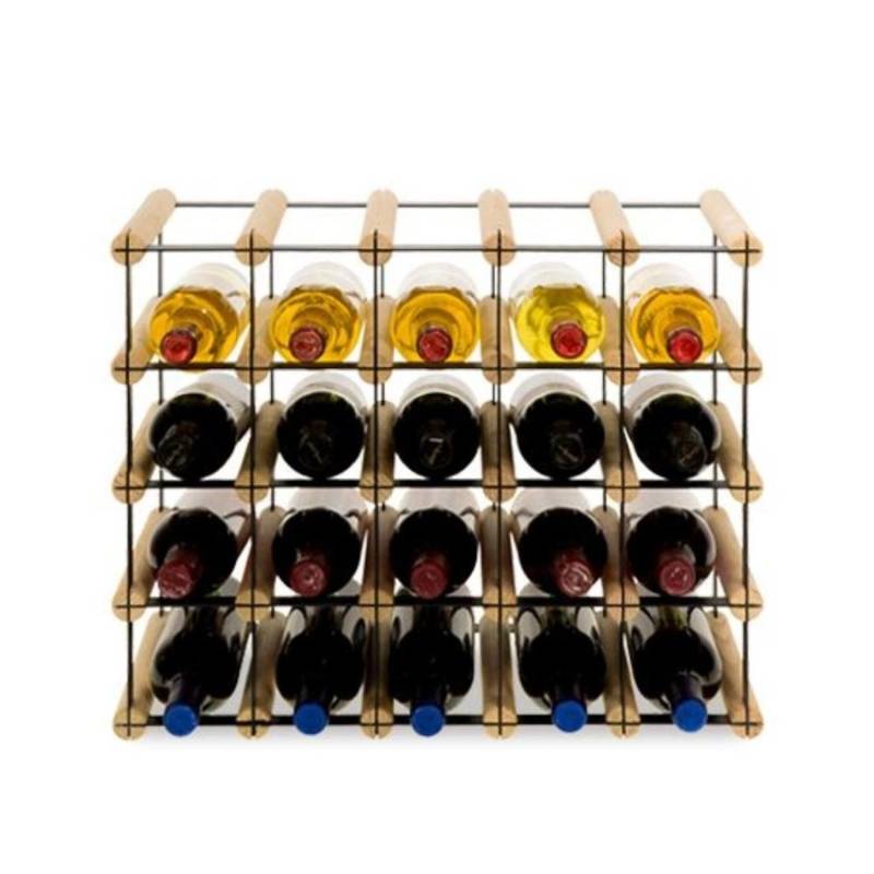 PROREGAL Modulares Weinregal Vinotega Mod Metal HxBxT 42,5 x 52,5 x 24,5 cm 5 x 4 Flaschen Massives Kiefernholz Natur von PROREGAL
