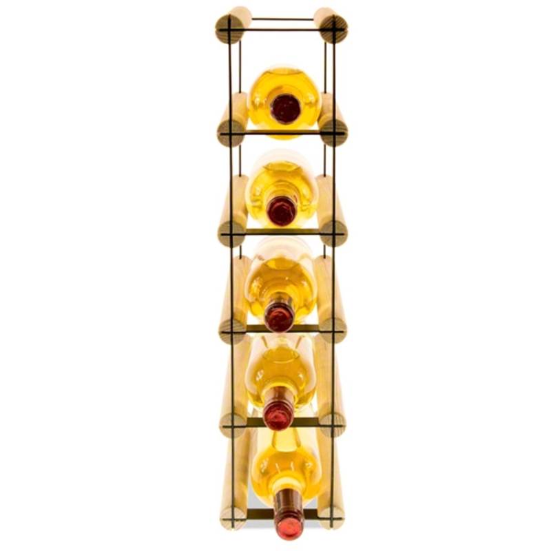PROREGAL Modulares Weinregal Vinotega Mod Metal HxBxT 52,5 x 12,5 x 24,5 cm 1 x 5 Flaschen Massives Kiefernholz Natur von PROREGAL