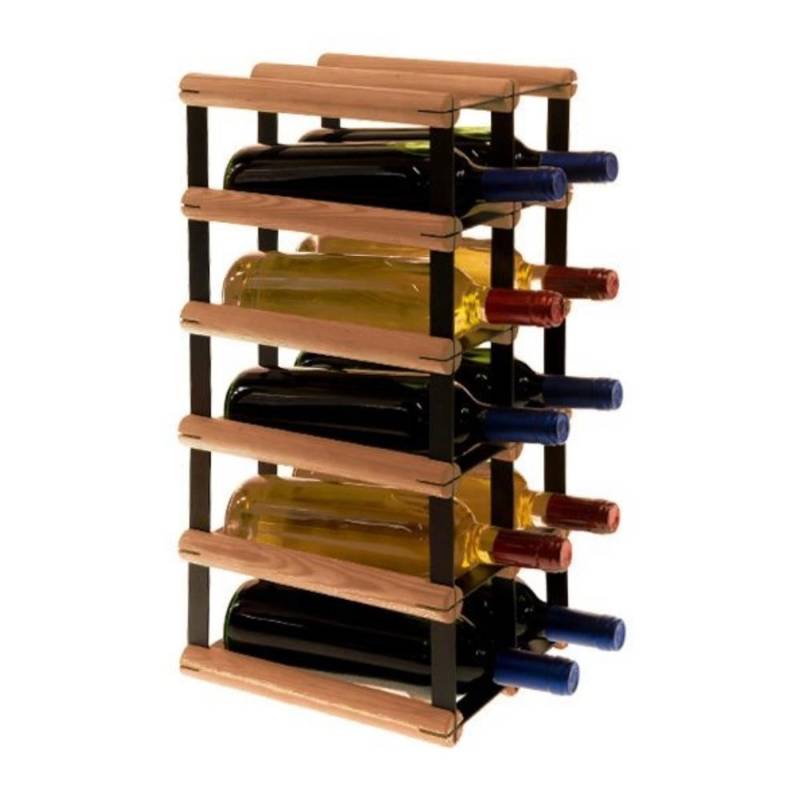 PROREGAL Modulares Weinregal Vinotega Mod Metal HxBxT 52,5 x 22,5 x 24,5 cm 2 x 5 Flaschen Massives Kiefernholz Braun Geölt von PROREGAL