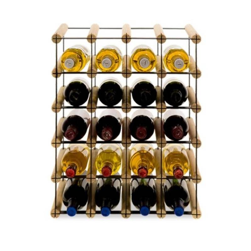 PROREGAL Modulares Weinregal Vinotega Mod Metal HxBxT 52,5 x 42,5 x 24,5 cm 4 x 5 Flaschen Massives Kiefernholz Natur von PROREGAL