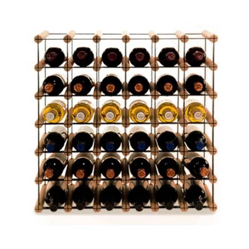 PROREGAL Modulares Weinregal Vinotega Mod Metal HxBxT 52,5 x 62,5 x 24,5 cm 6 x 5 Flaschen Massives Kiefernholz Braun Geölt von PROREGAL
