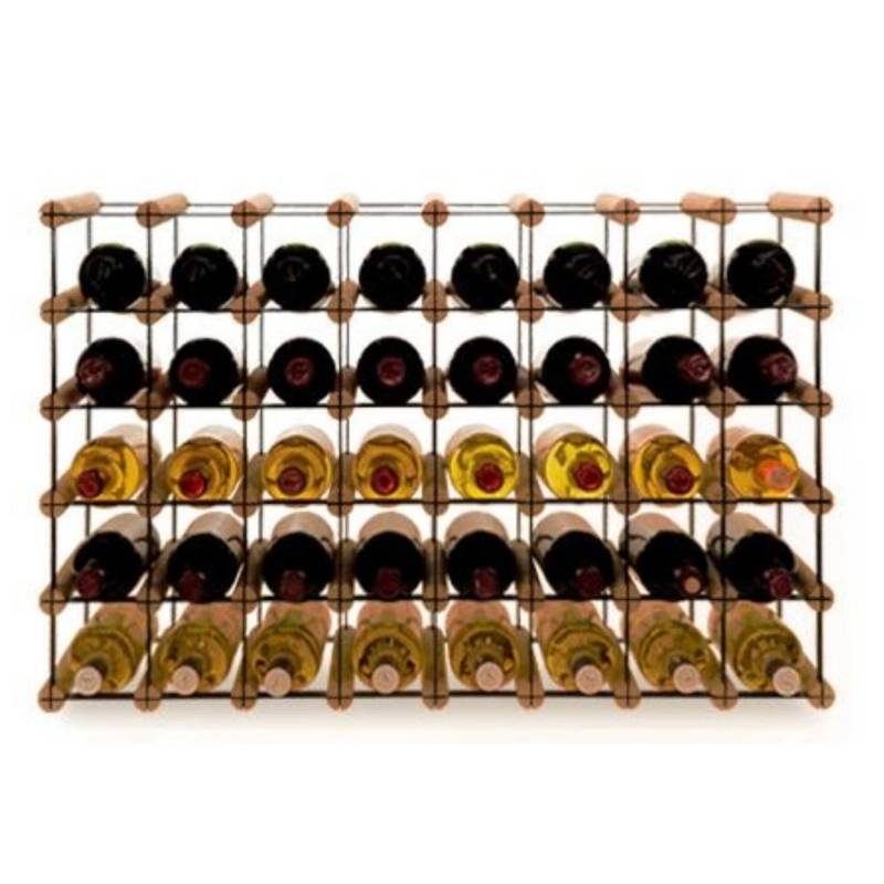 PROREGAL Modulares Weinregal Vinotega Mod Metal HxBxT 52,5 x 82,5 x 24,5 cm 8 x 5 Flaschen Massives Kiefernholz Braun Geölt von PROREGAL