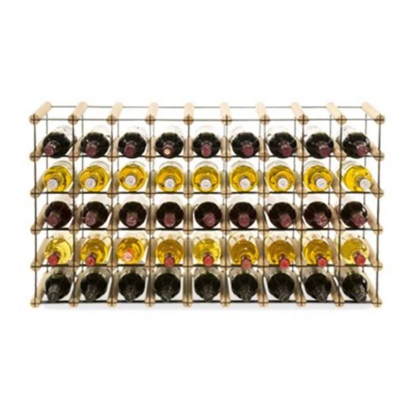 PROREGAL Modulares Weinregal Vinotega Mod Metal HxBxT 52,5 x 92,5 x 24,5 cm 9 x 5 Flaschen Massives Kiefernholz Natur von PROREGAL