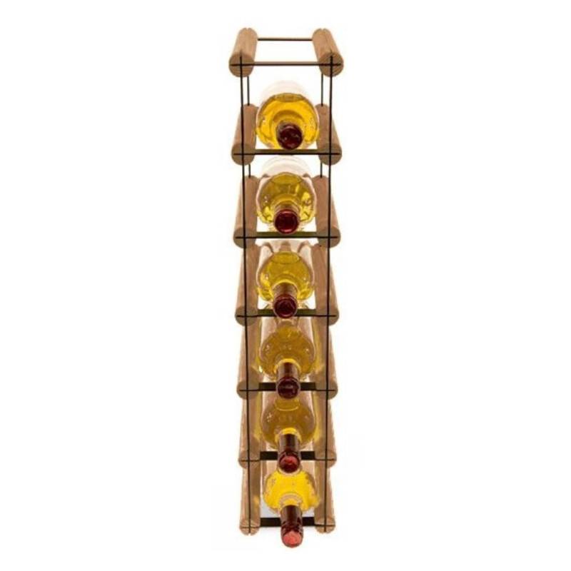 PROREGAL Modulares Weinregal Vinotega Mod Metal HxBxT 62,5 x 12,5 x 24,5 cm 1 x 6 Flaschen Massives Kiefernholz Braun Geölt von PROREGAL
