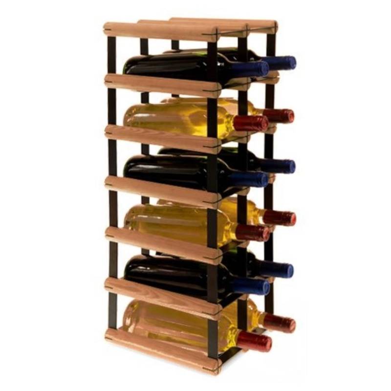 PROREGAL Modulares Weinregal Vinotega Mod Metal HxBxT 62,5 x 22,5 x 24,5 cm 2 x 6 Flaschen Massives Kiefernholz Braun Geölt von PROREGAL