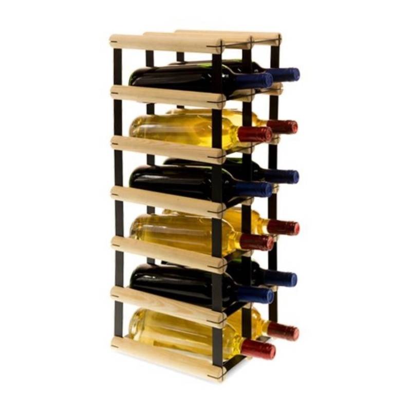 PROREGAL Modulares Weinregal Vinotega Mod Metal HxBxT 62,5 x 22,5 x 24,5 cm 2 x 6 Flaschen Massives Kiefernholz Natur von PROREGAL