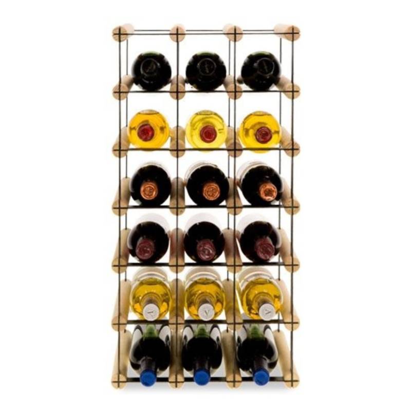 PROREGAL Modulares Weinregal Vinotega Mod Metal HxBxT 62,5 x 32,5 x 24,5 cm 3 x 6 Flaschen Massives Kiefernholz Natur von PROREGAL