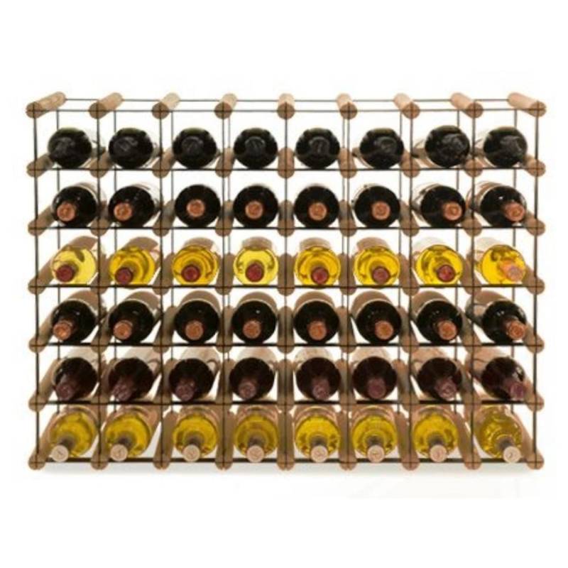PROREGAL Modulares Weinregal Vinotega Mod Metal HxBxT 62,5 x 82,5 x 24,5 cm 8 x 6 Flaschen Massives Kiefernholz Braun Geölt von PROREGAL