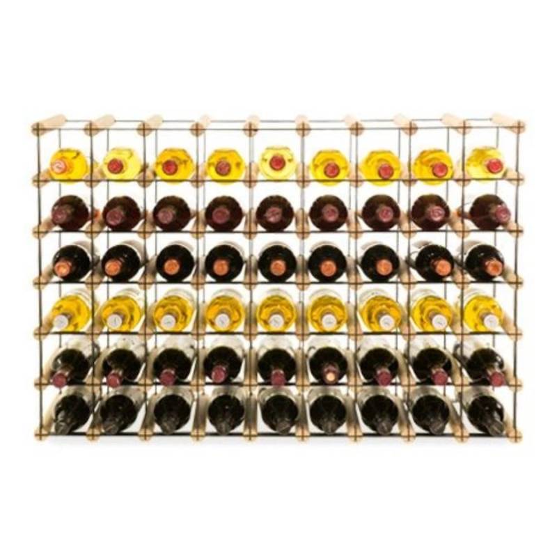 PROREGAL Modulares Weinregal Vinotega Mod Metal HxBxT 62,5 x 92,5 x 24,5 cm 9 x 6 Flaschen Massives Kiefernholz Natur von PROREGAL