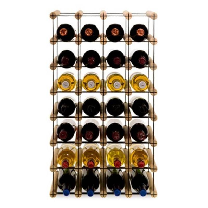 PROREGAL Modulares Weinregal Vinotega Mod Metal HxBxT 72,5 x 42,5 x 24,5 cm 4 x 7 Flaschen Massives Kiefernholz Natur von PROREGAL