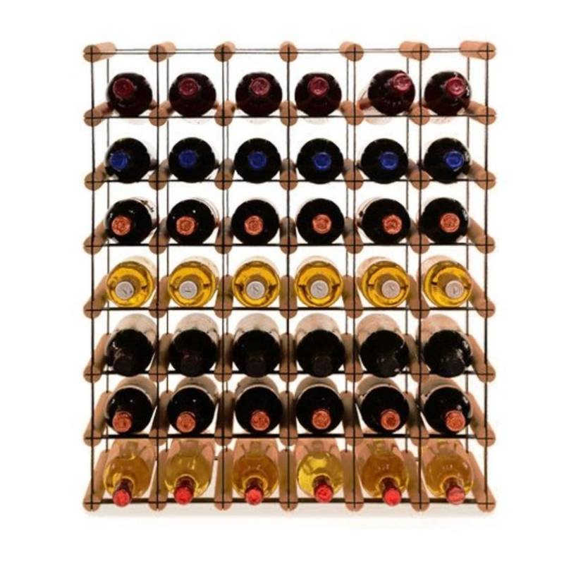 PROREGAL Modulares Weinregal Vinotega Mod Metal HxBxT 72,5 x 62,5 x 24,5 cm 6 x 7 Flaschen Massives Kiefernholz Braun Geölt von PROREGAL