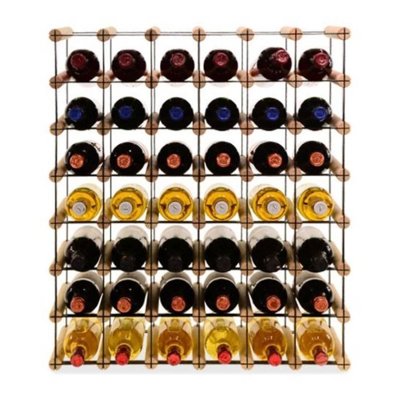 PROREGAL Modulares Weinregal Vinotega Mod Metal HxBxT 72,5 x 62,5 x 24,5 cm 6 x 7 Flaschen Massives Kiefernholz Natur von PROREGAL