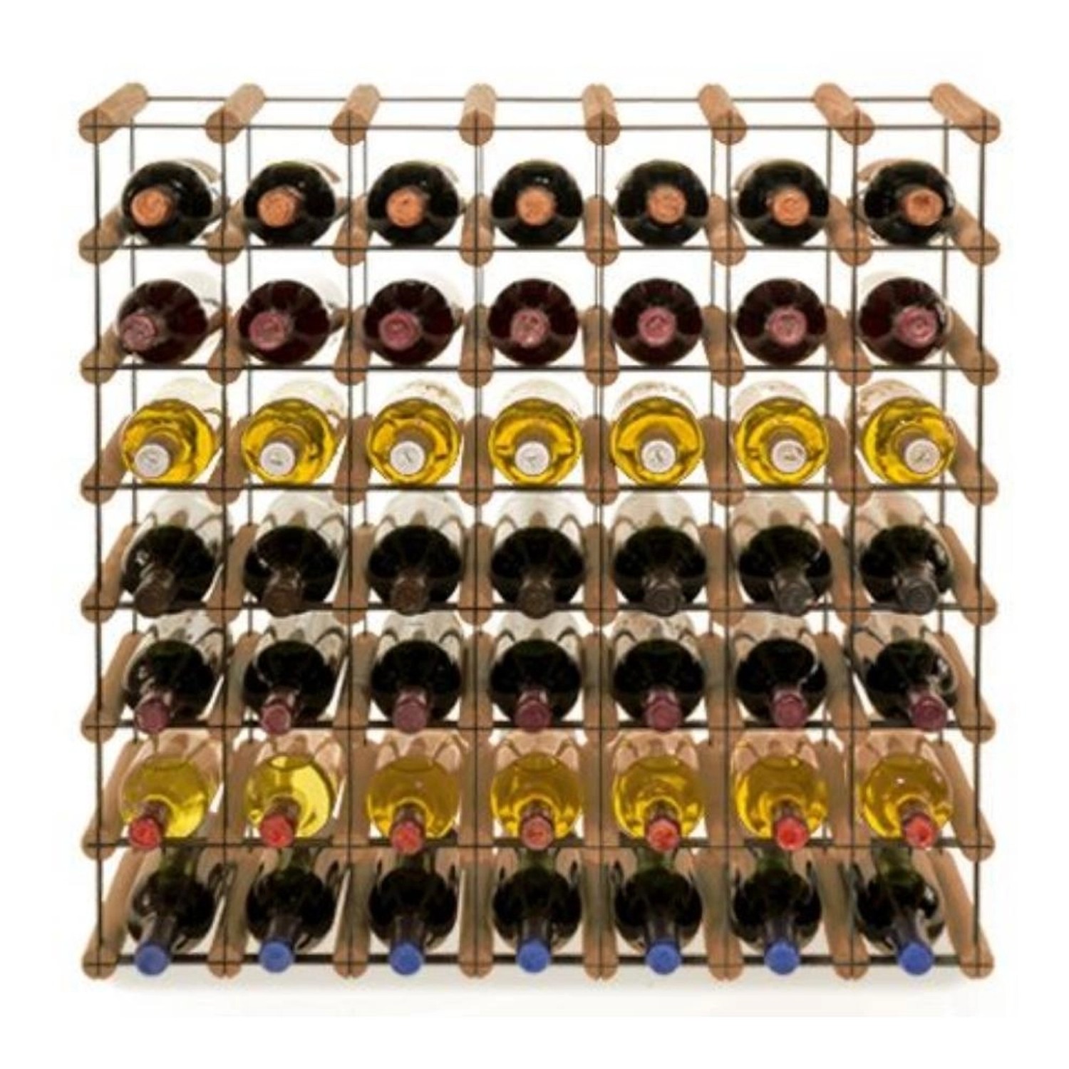 PROREGAL Modulares Weinregal Vinotega Mod Metal HxBxT 72,5 x 72,5 x 24,5 cm 7 x 7 Flaschen Massives Kiefernholz Braun Geölt von PROREGAL